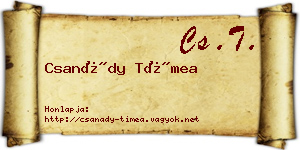 Csanády Tímea névjegykártya
